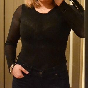 Sheer long sleeve top